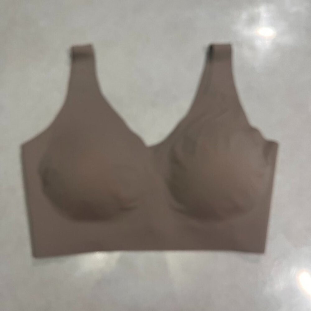 New L True & Co Wireless Comfort Bra Smooth Stretch Taupe - Picture 5 of 5